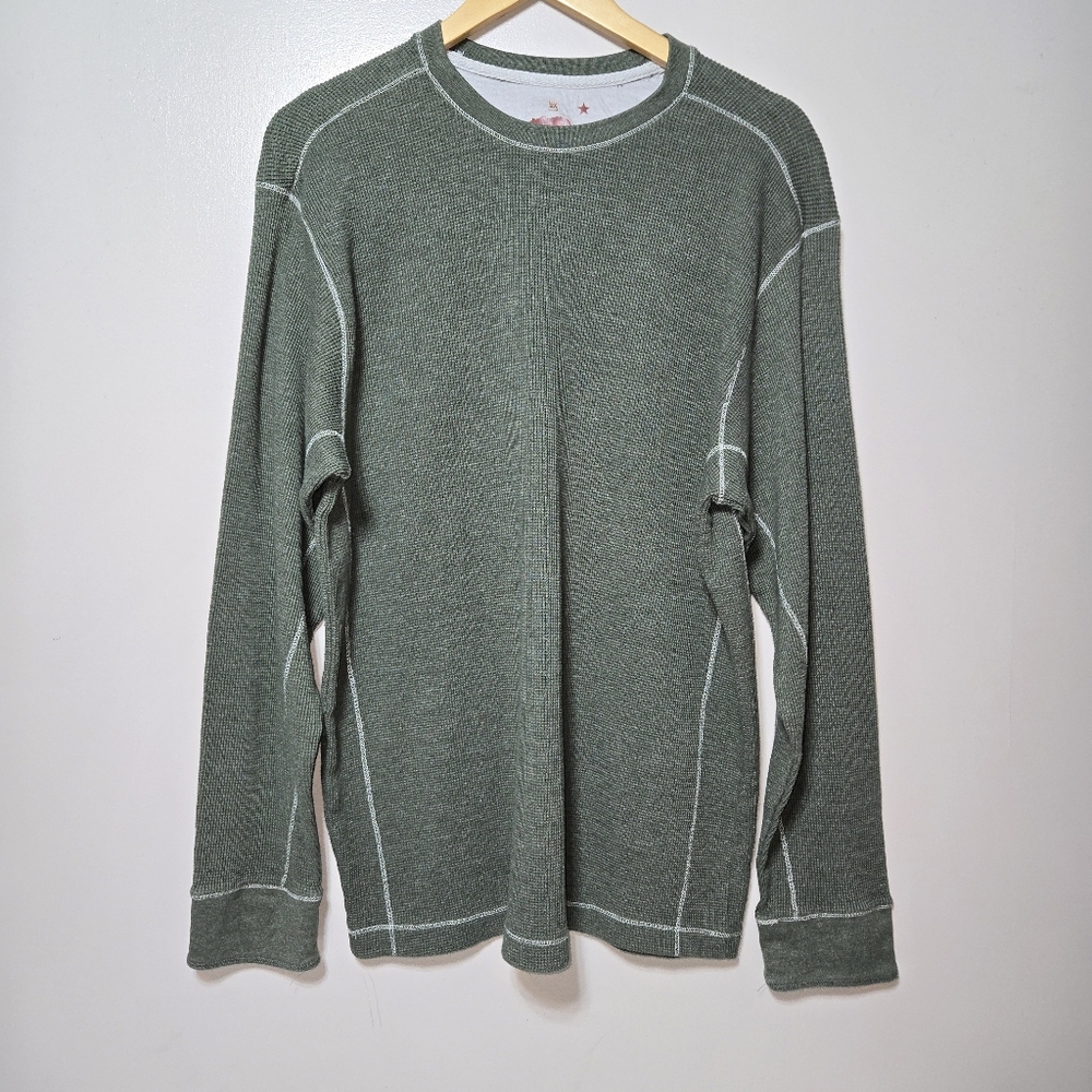 Dakota Grizzly Shirt Mens Thermal Waffle Knit size 2X Heather Green